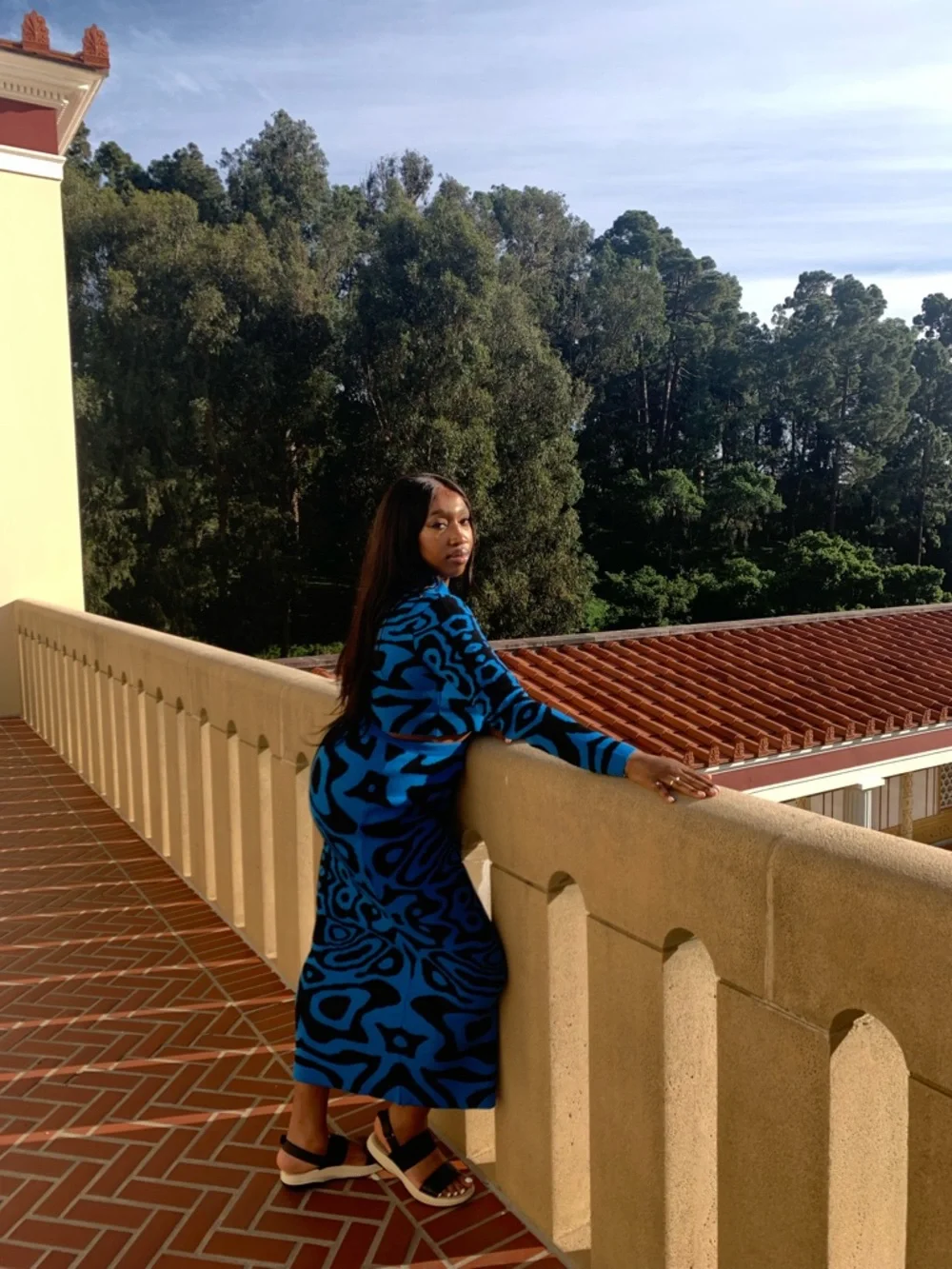 ASOS Bright Blue and Black Patterned Knit Top - Picture 4 of 4